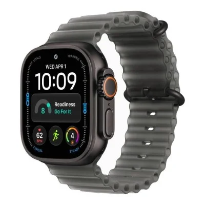 Apple Watch Ultra 4 GPS + Cellular 49mm Black Titanium Case with Translucent Black Ocean Band